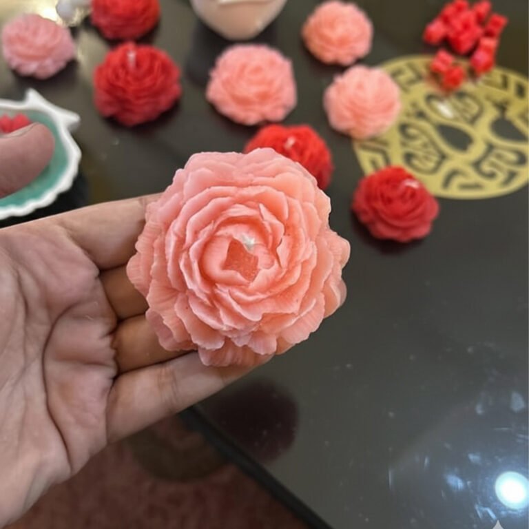 Peony Flower Candle – Pack of 1 | Handcrafted  Candle for Gift & Home Décor